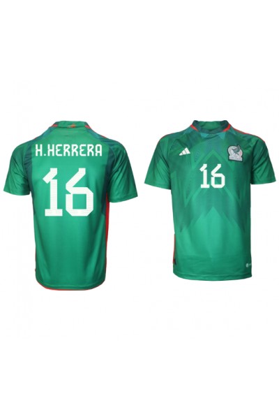 Meksiko Hector Herrera #16 Jalkapallovaatteet Kotipaita MM-kisat 2022 Lyhythihainen
